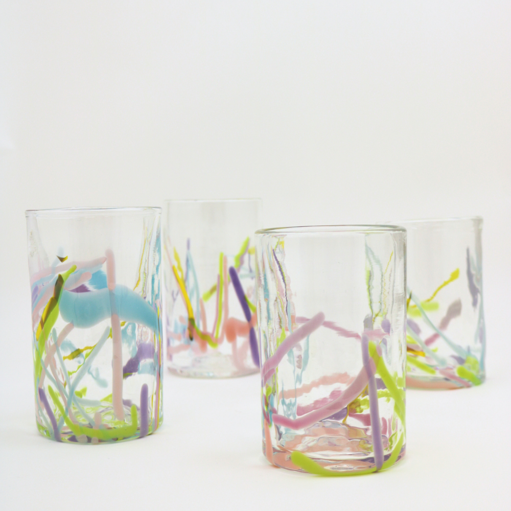 Set of four Pastel Drinking Glasses